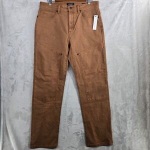 PROOF double knee Straight Leg Carpenter Pants Garment Dyed Brown Size 33x32 New